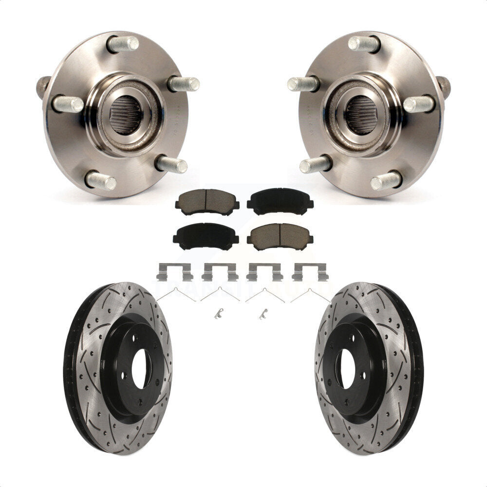 Kit de plaquettes de Rotor de frein, roulement de moyeu avant, fente de perçage revêtue, pour Nissan Rogue Selec
