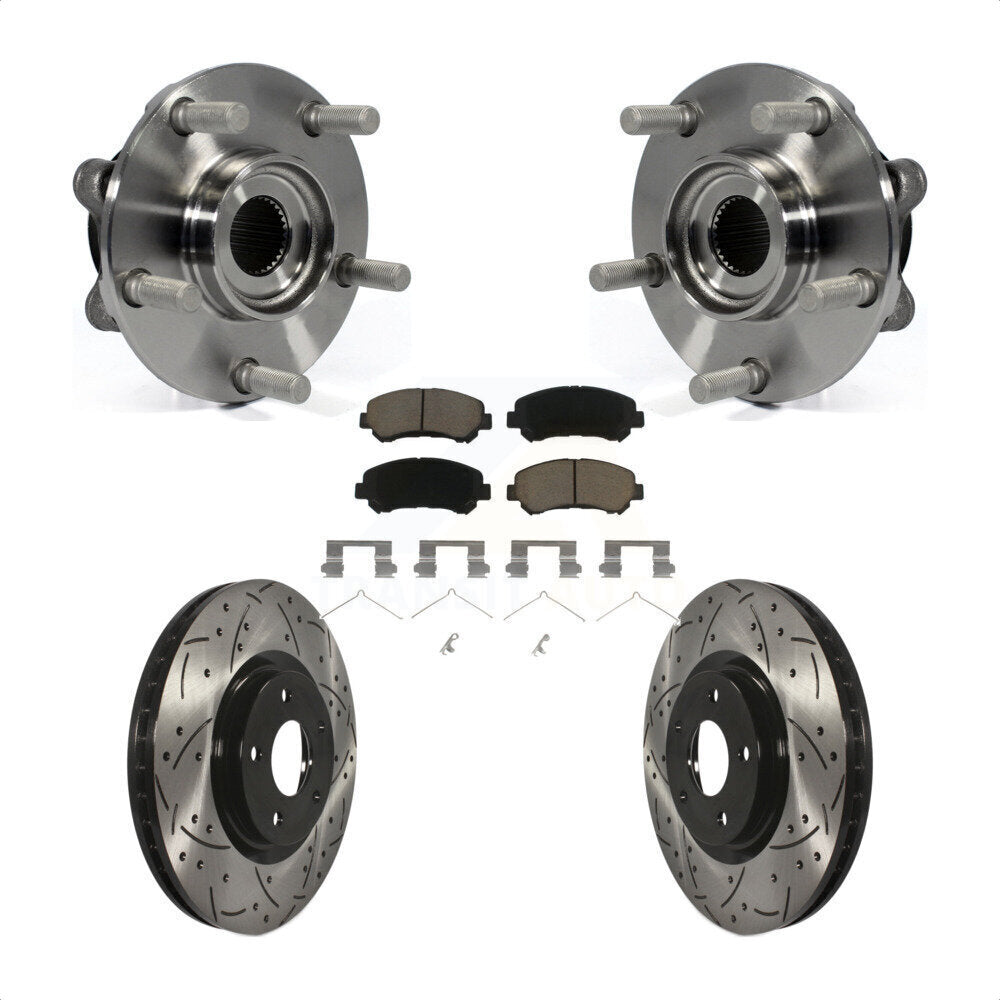 Kit de plaquettes de Rotor de frein, roulement de moyeu avant, fente de perçage, pour Nissan Juke Nismo R 14-17