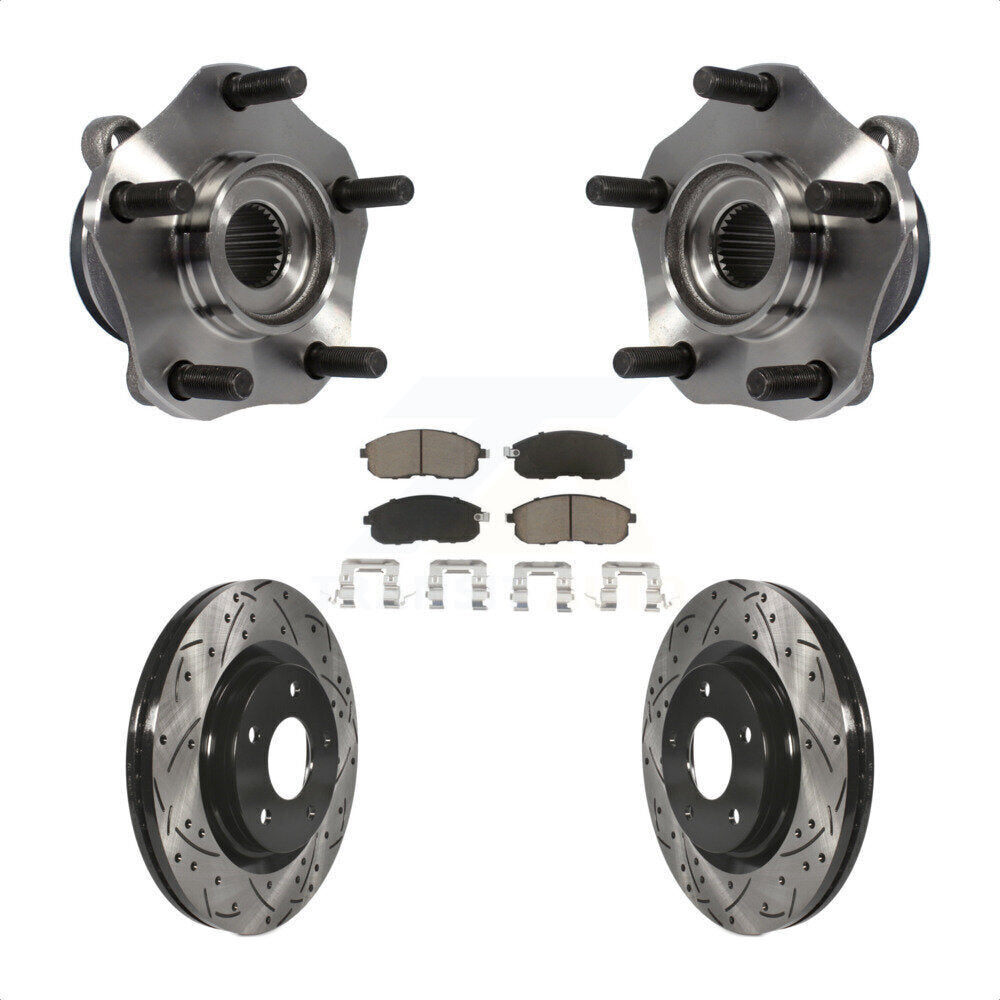 Kit de plaquettes de Rotor de frein, roulement de moyeu avant, fente de perçage, pour Nissan Sentra Turbocharge