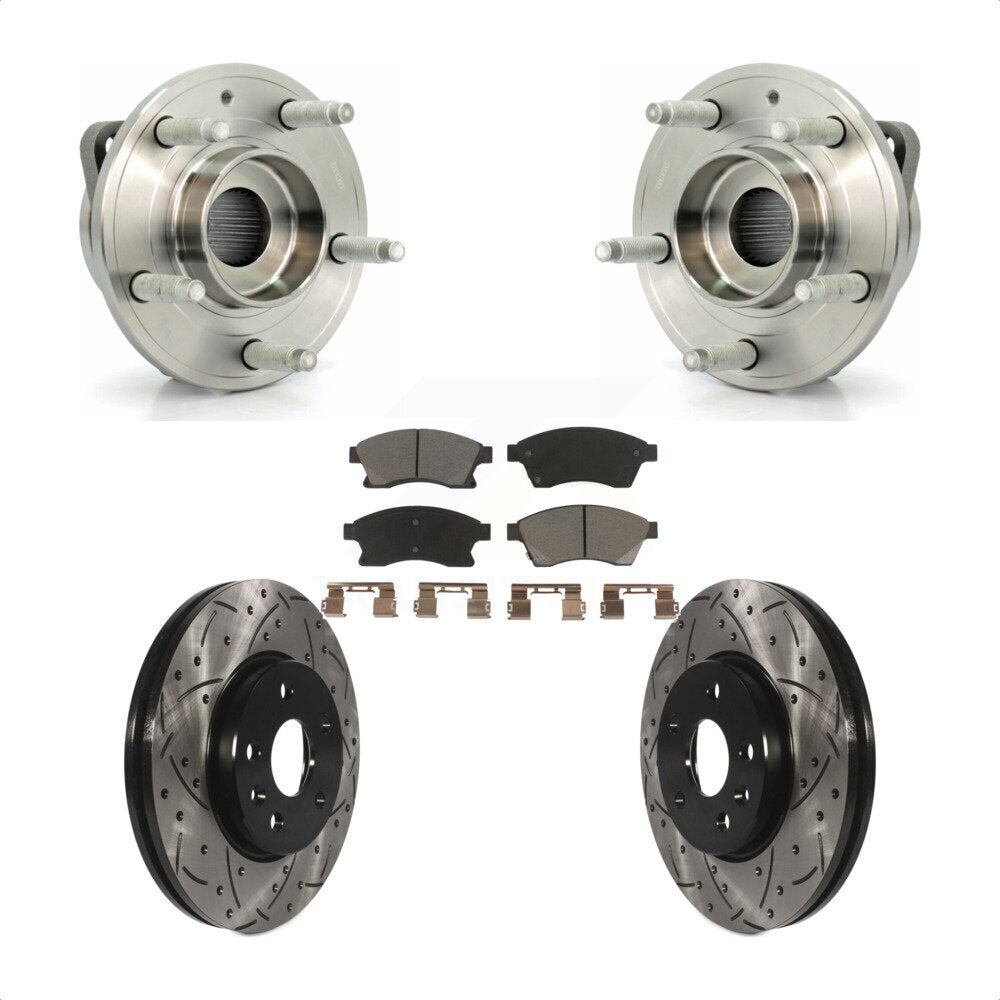 Kit de plaquettes de Rotor de frein, roulement de moyeu avant, fente de perçage, pour moteur à gaz Chevrolet Cruze