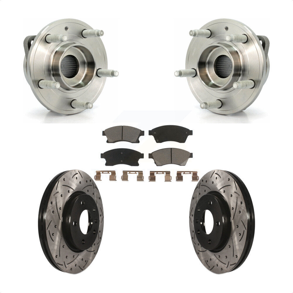Kit de plaquettes de Rotor de frein, roulement de moyeu avant, fente de perçage, pour Buick Veran 2012 – 2013