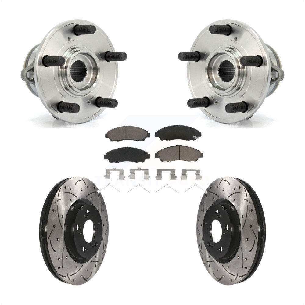 Kit de plaquettes de Rotor de frein, roulement de moyeu avant, fente percée, pour Honda Pilot Acura MDX ZD