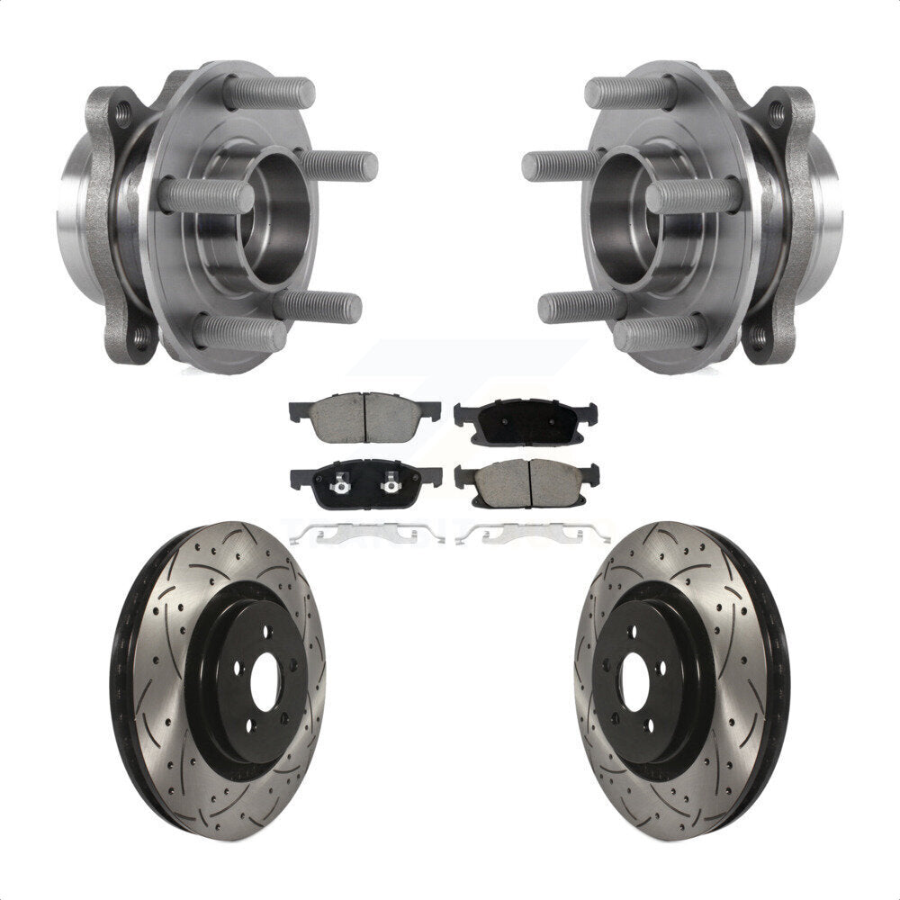 Kit de Rotor et de plaquettes de frein à fente percée, roulement de moyeu avant, pour Ford Fusion Lincoln MK