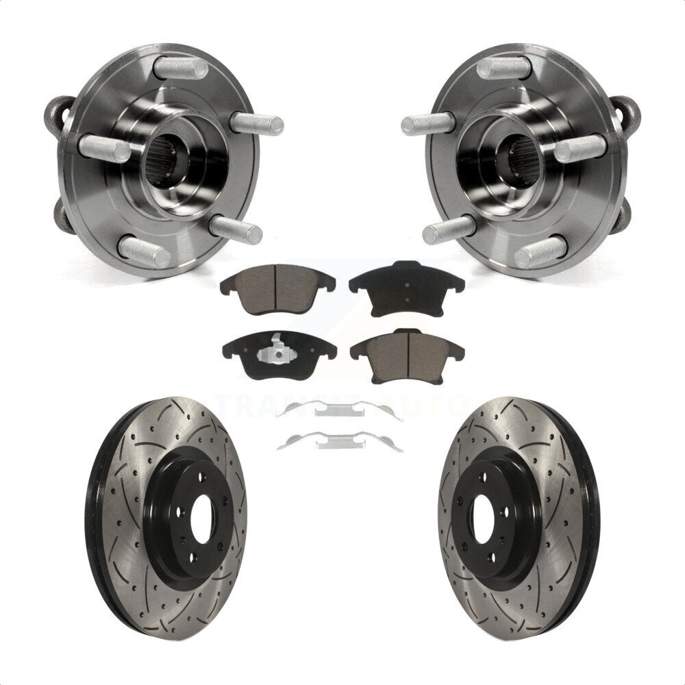Kit de Rotor et de plaquettes de frein à fente percée, roulement de moyeu avant, pour Ford Fusion Lincoln MK