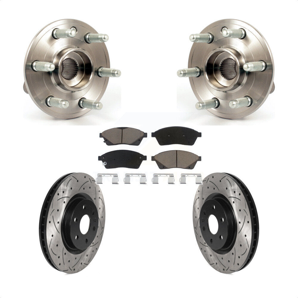 Kit de plaquettes de Rotor de frein, roulement de moyeu avant, fente de perçage, pour Cadillac SRX Saab 9-4