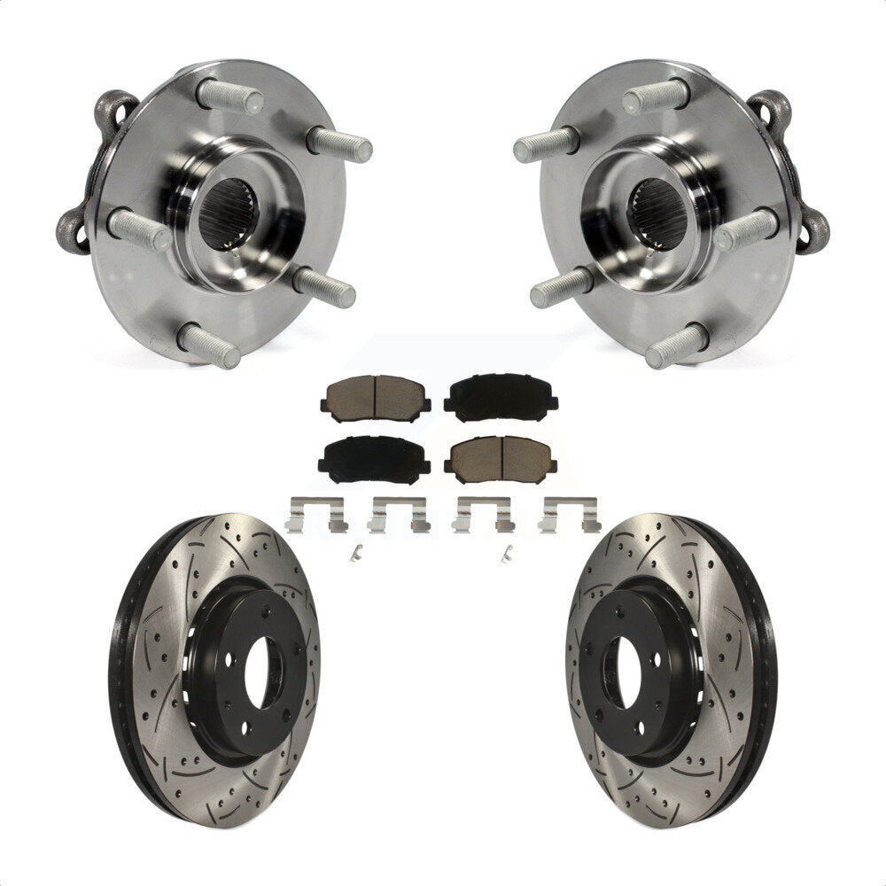 Ensemble de roulement de moyeu avant, fente de perçage revêtue, Kit de plaquettes de Rotor de frein pour Mazda CX-