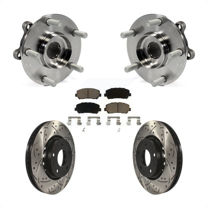 Ensemble de roulement de moyeu avant, fente de perçage revêtue, Kit de plaquettes de Rotor de frein pour Mazda CX-