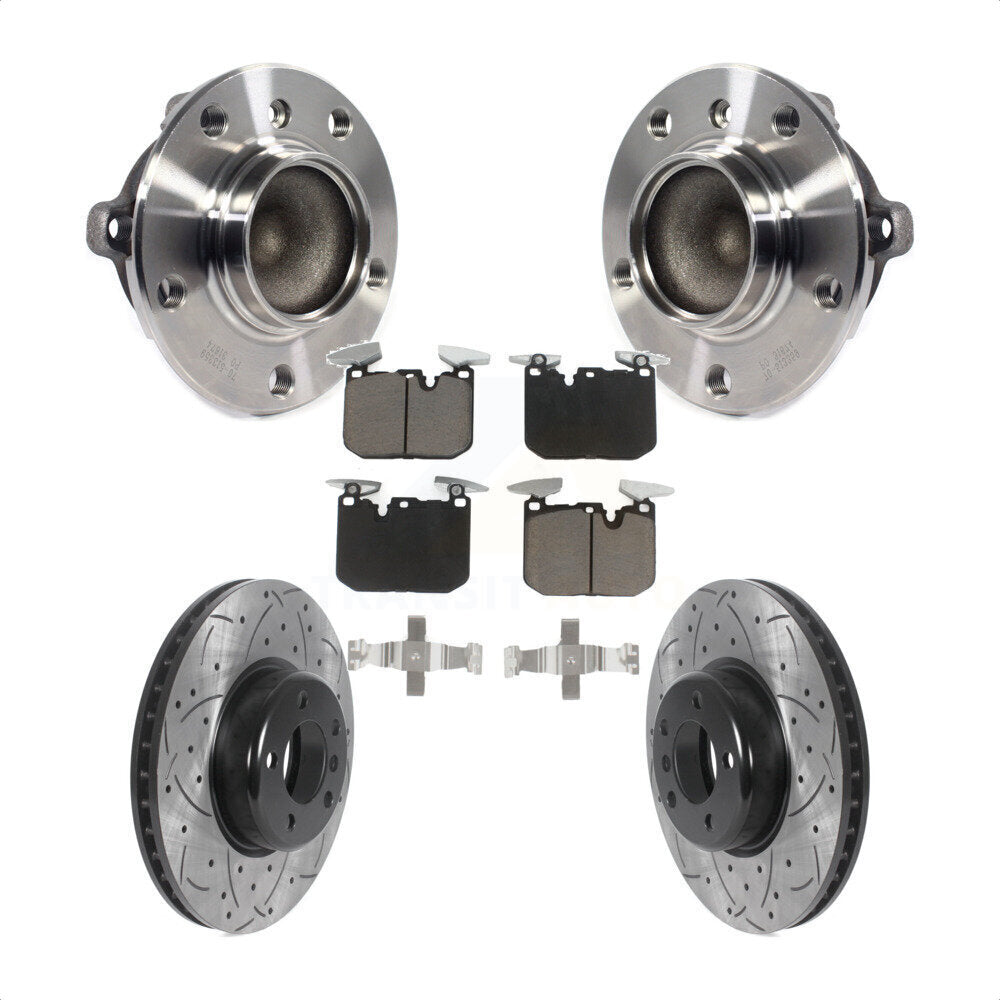 Kit de plaquettes de Rotor de frein, roulement de moyeu avant, fente percée, pour BMW 335i 328i 228i 435i