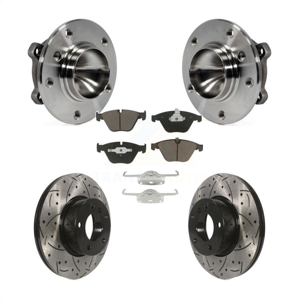 Ensemble de roulement de moyeu avant, fente de perçage revêtue, Kit de plaquettes de Rotor de frein pour BMW 328i X