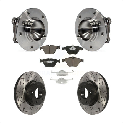 Ensemble de roulement de moyeu avant, fente de perçage revêtue, Kit de plaquettes de Rotor de frein pour BMW 328i X