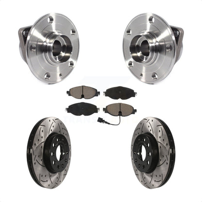 Kit de plaquettes de Rotor de frein, roulement de moyeu avant, fente de perçage, pour Volkswagen Jetta Taos Gol