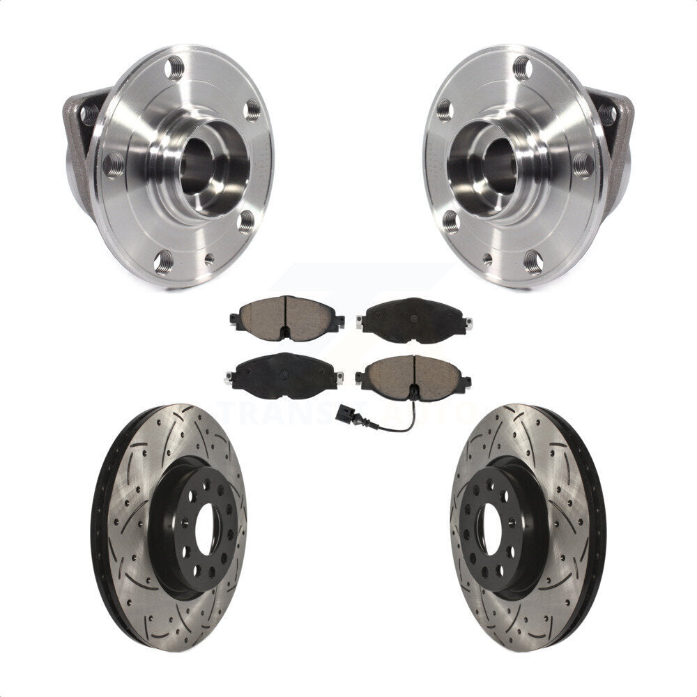 Kit de plaquettes de Rotor de frein, roulement de moyeu avant, fente de perçage, pour Volkswagen Taos GTI Golf A