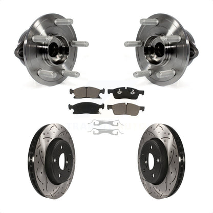 Kit de plaquettes de Rotor de frein, roulement de moyeu avant, fente percée, pour Jeep Grand Cherokee Dodg