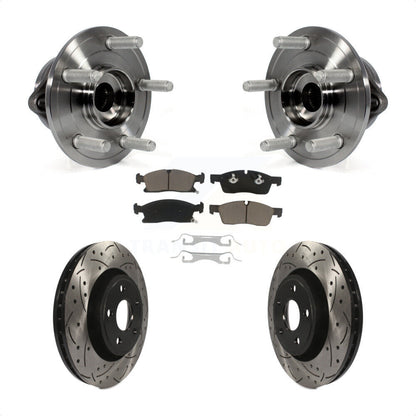 Kit de plaquettes de Rotor de frein, roulement de moyeu avant, fente percée, pour Jeep Grand Cherokee Dodg