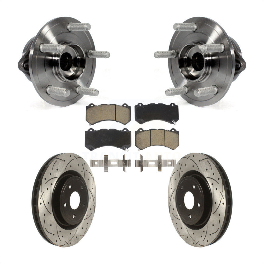 Kit de plaquettes de Rotor de frein, roulement de moyeu avant, fente percée, pour Jeep Grand Cherokee Dodg