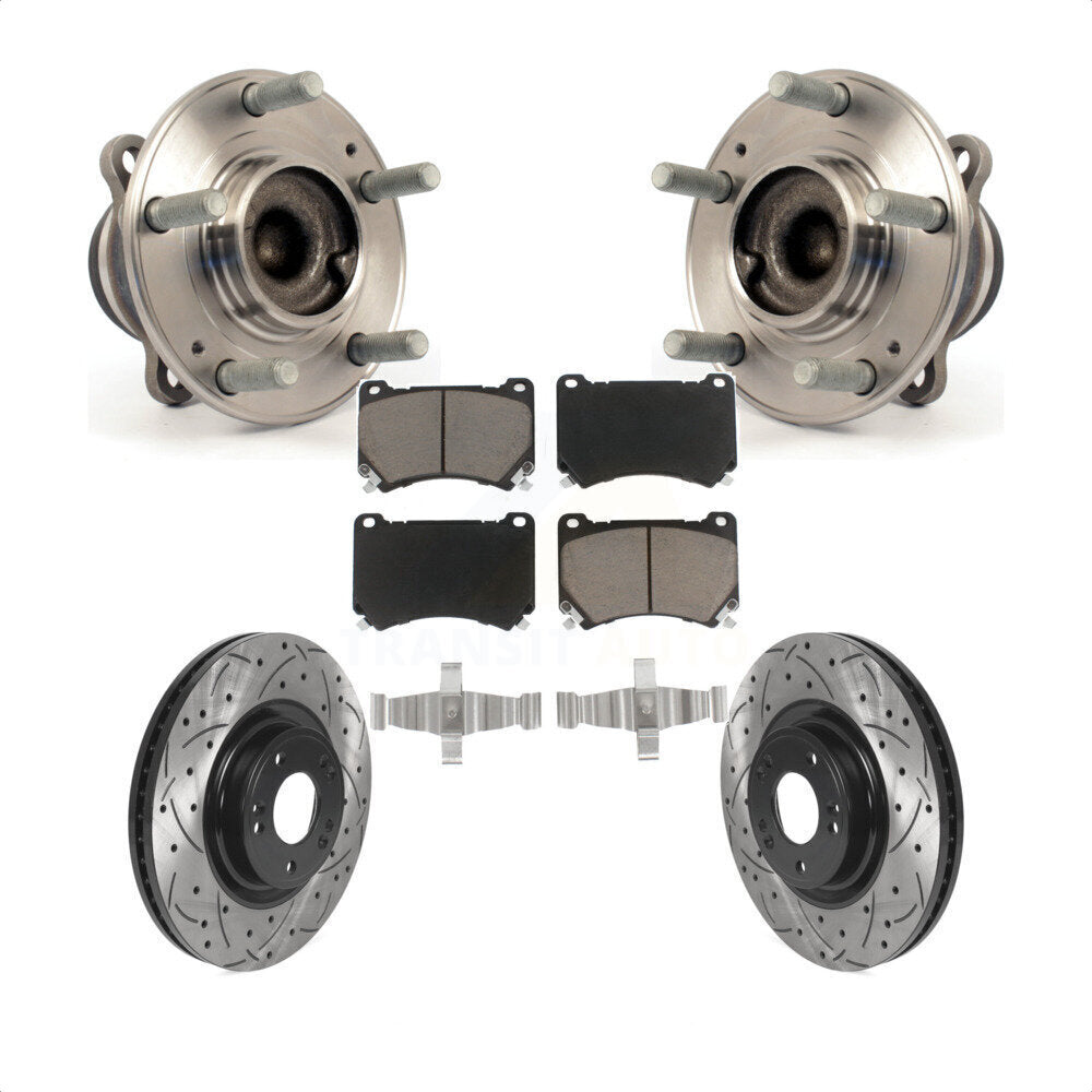 Kit de plaquettes de Rotor de frein, ensemble de roulements de moyeu avant, fente percée, pour Hyundai Genesi