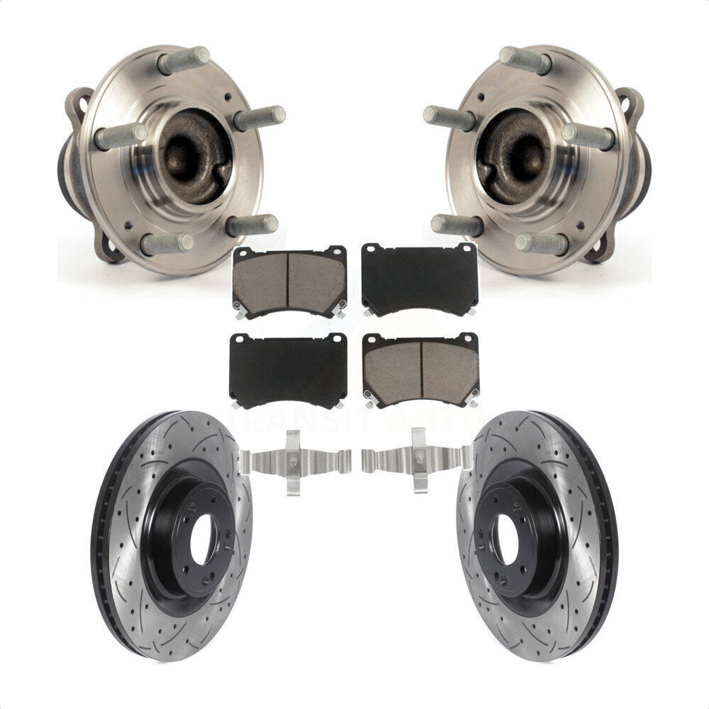 Kit de plaquettes de Rotor de frein, roulement de moyeu avant, fente de perçage, pour Hyundai Genesis Equu