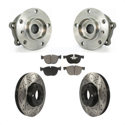 Ensemble de roulement de moyeu avant, Kit de plaquettes de Rotor de frein à fente percée pour BMW X5 X