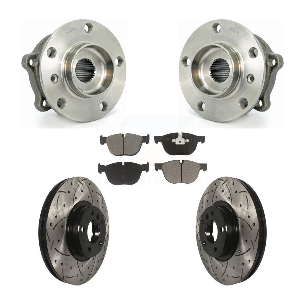 Kit de plaquettes de Rotor de frein, roulement de moyeu avant, fente de perçage, pour BMW X5 X6 M12 X 1.5 Threa