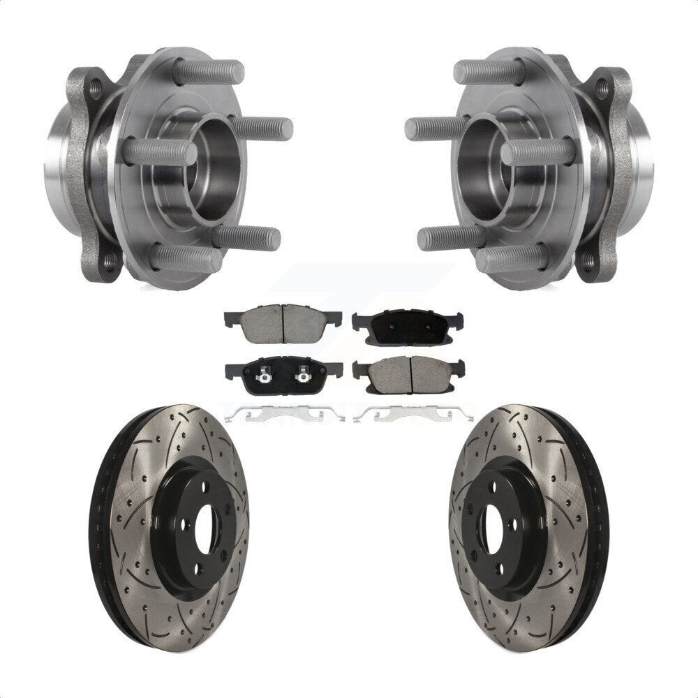 Kit de plaquettes de Rotor de frein avec fente de perçage revêtue de roulement de moyeu avant pour Lincoln Continenta