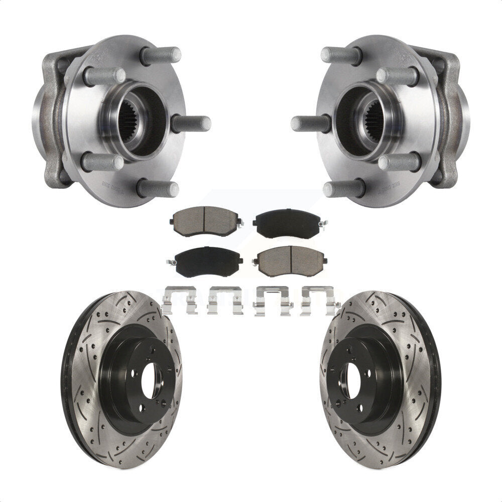 Kit de plaquettes de Rotor de frein, roulement de moyeu avant, fente percée, pour Subaru Forester Crosstre