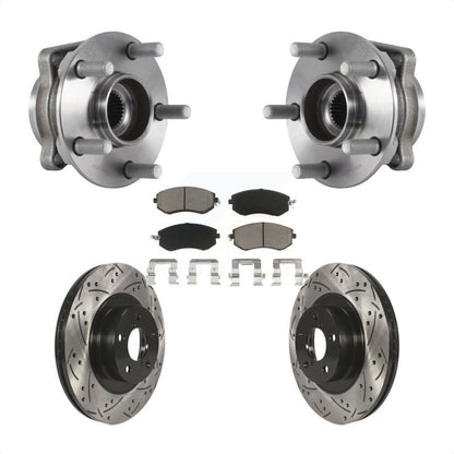 Kit de plaquettes de Rotor de frein, roulement de moyeu avant, fente percée, pour Subaru Forester Crosstre