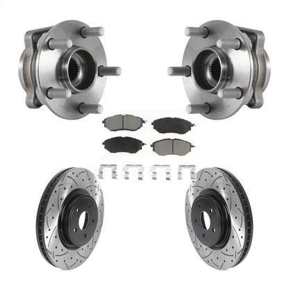 Kit de plaquettes de Rotor de frein, roulement de moyeu avant, fente de perçage revêtue, pour Subaru Forester 2.0