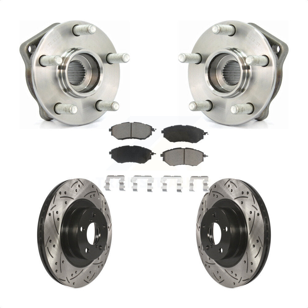 Ensemble de roulements de moyeu avant, fente de perçage, Kit de plaquettes de Rotor de frein pour Subaru Legac