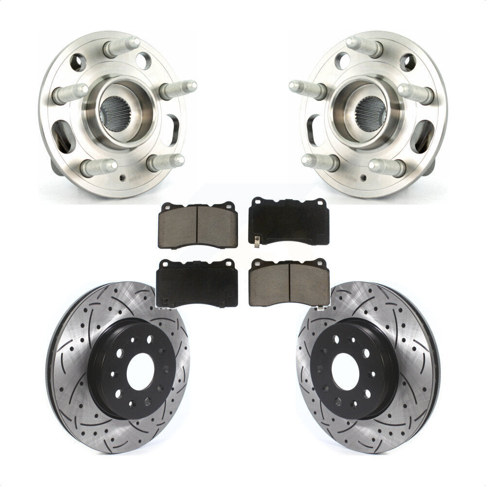 Ensemble de roulements de moyeu avant, fente de perçage, Kit de plaquettes de Rotor de frein pour Cadillac CT