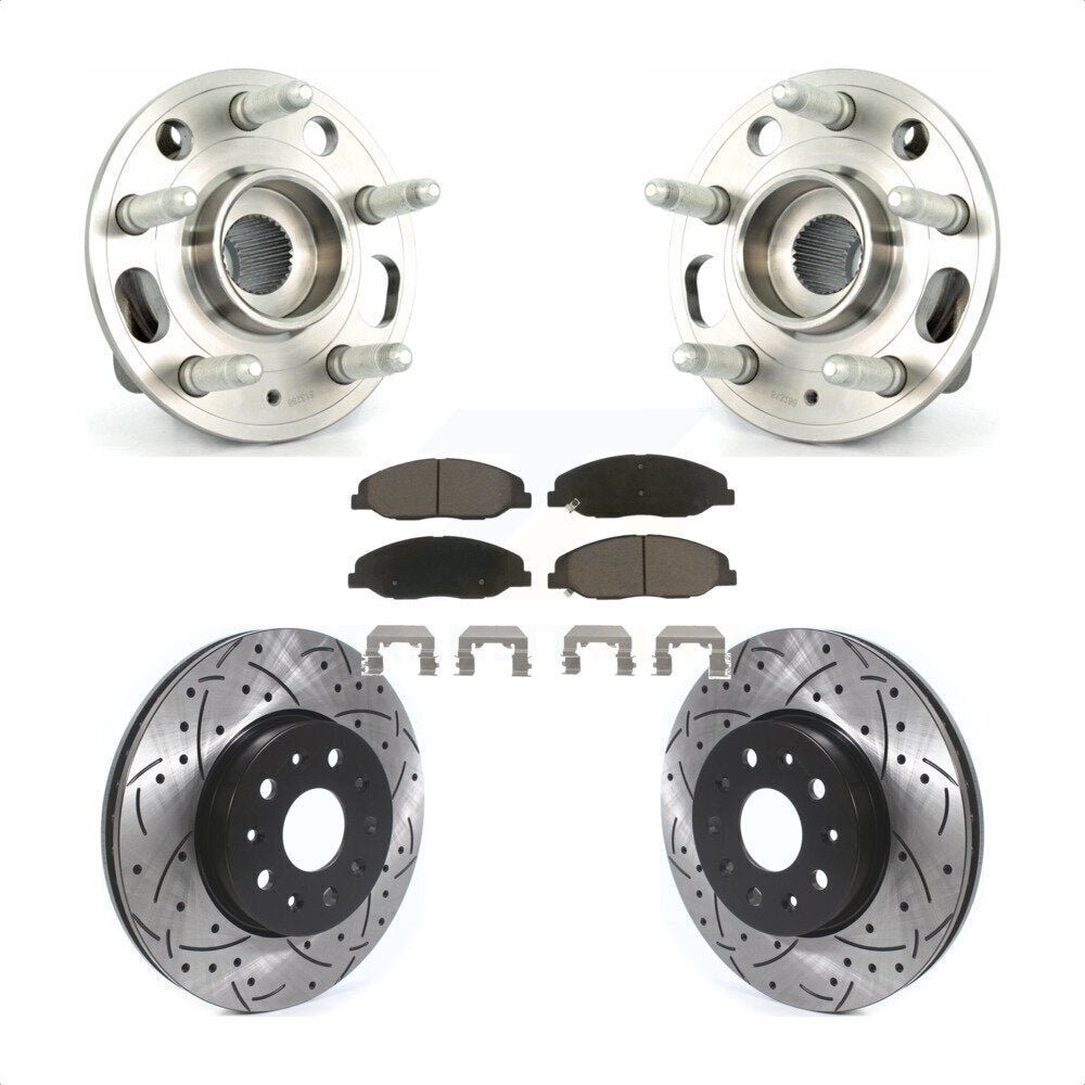 Ensemble de roulements de moyeu avant, fente de perçage, Kit de plaquettes de Rotor de frein pour Cadillac CT