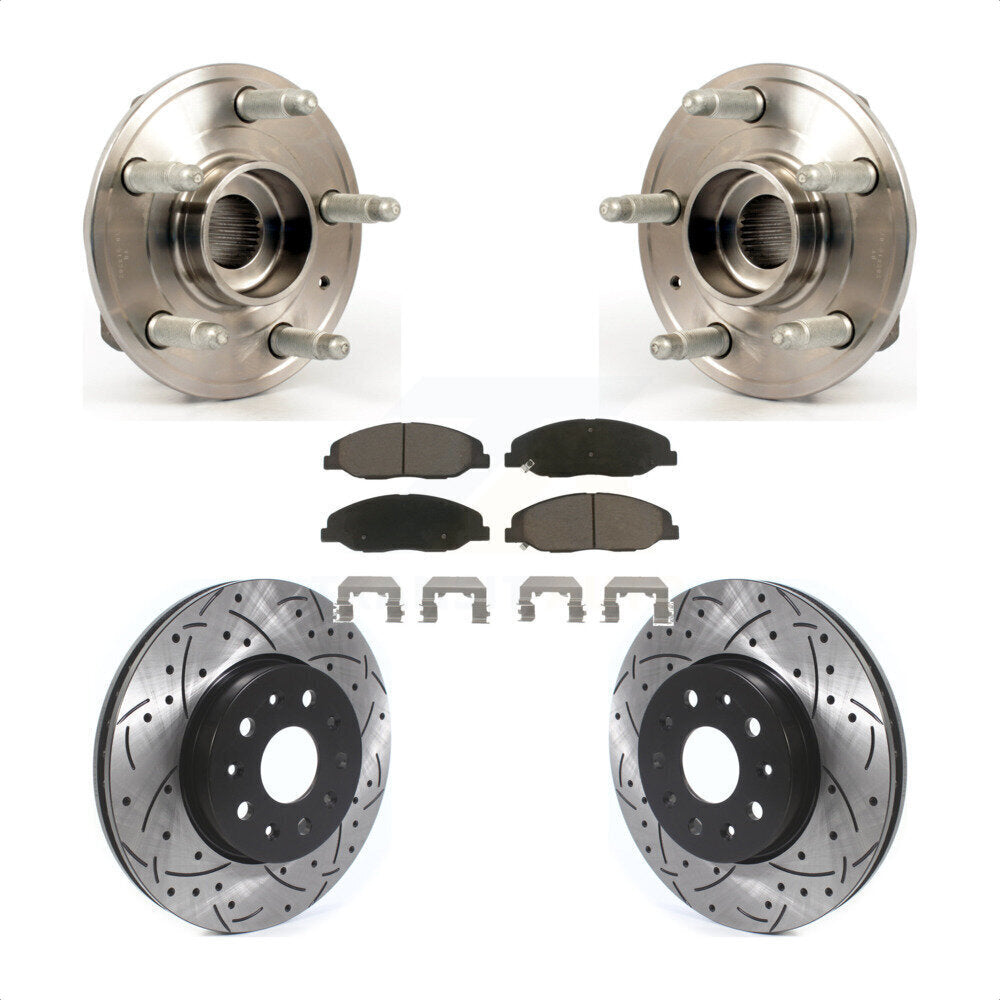 Ensemble de roulements de moyeu avant, fente de perçage, Kit de plaquettes de Rotor de frein pour Cadillac CT