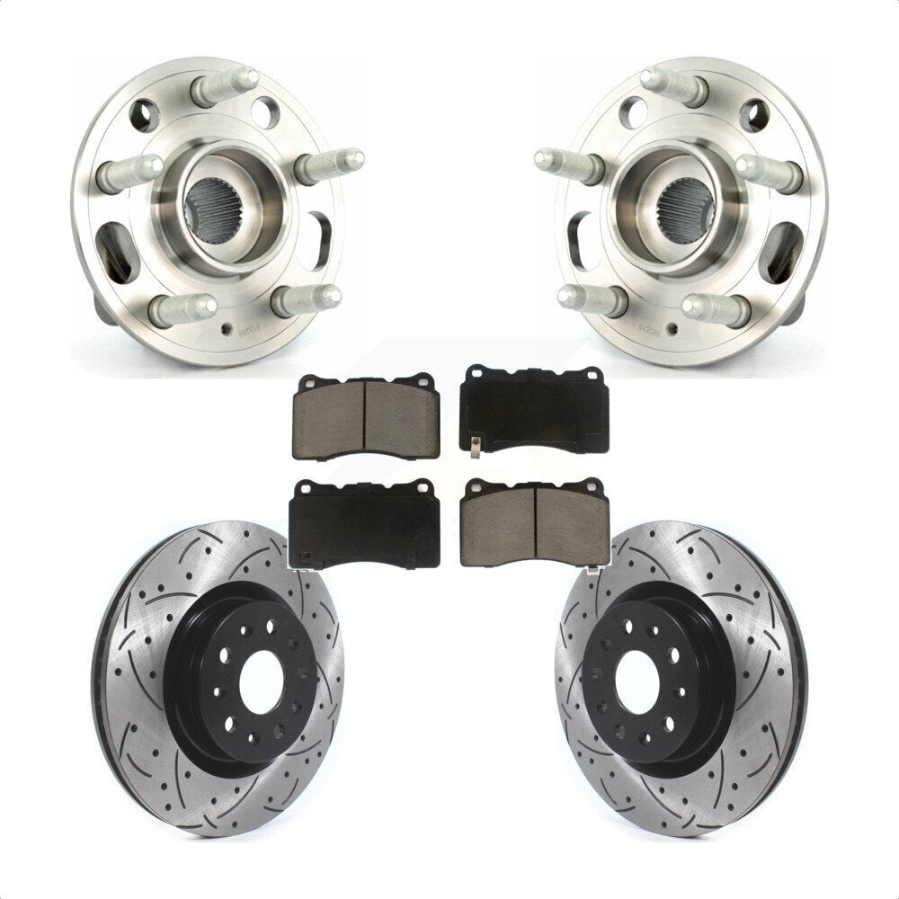Ensemble de roulements de moyeu avant, fente de perçage, Kit de plaquettes de Rotor de frein pour Cadillac CT