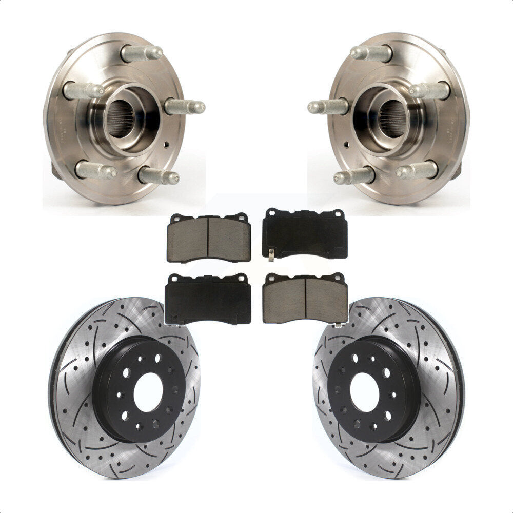 Ensemble de roulements de moyeu avant, fente de perçage, Kit de plaquettes de Rotor de frein pour Cadillac CT
