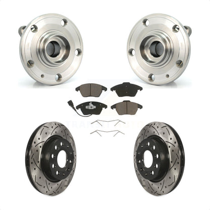 Kit de plaquettes de Rotor de frein, roulement de moyeu avant, fente de perçage, pour Volkswagen GTI Audi A