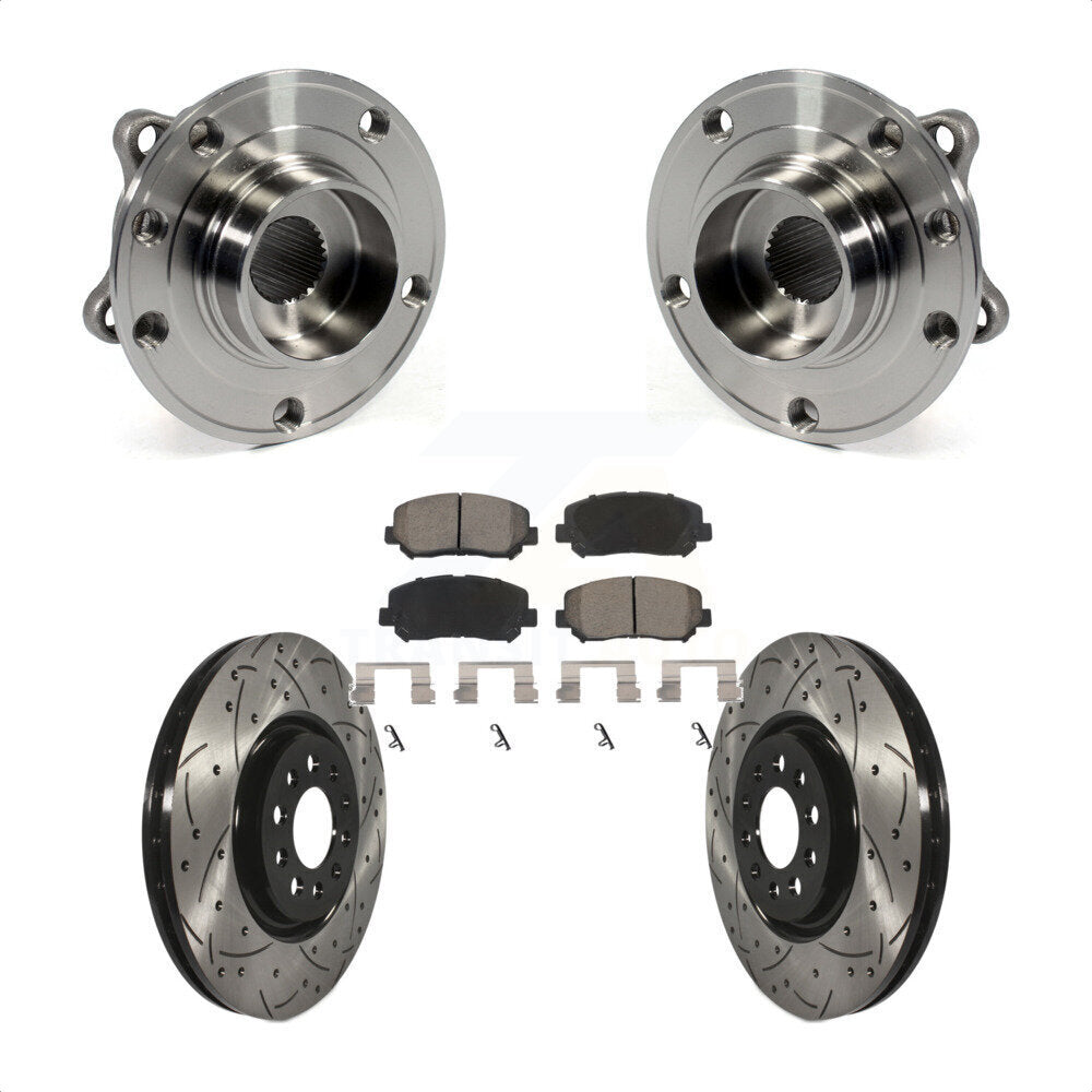Kit de plaquettes de Rotor de frein, ensemble de roulements de moyeu avant, fente de perçage, pour Chrysler 20