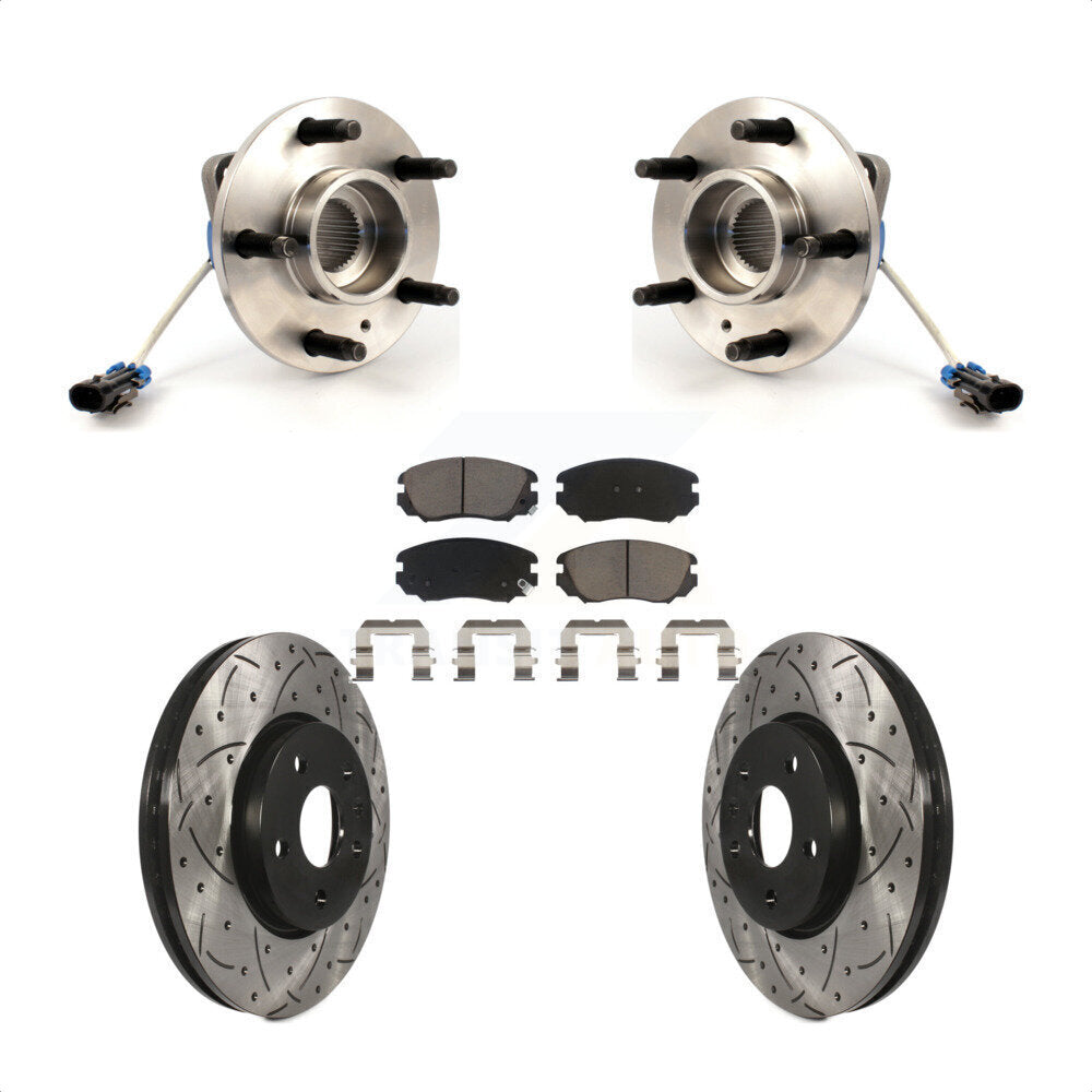 Ensemble de roulements de moyeu avant, fente de perçage, Kit de plaquettes de Rotor de frein pour Buick Allur 2010