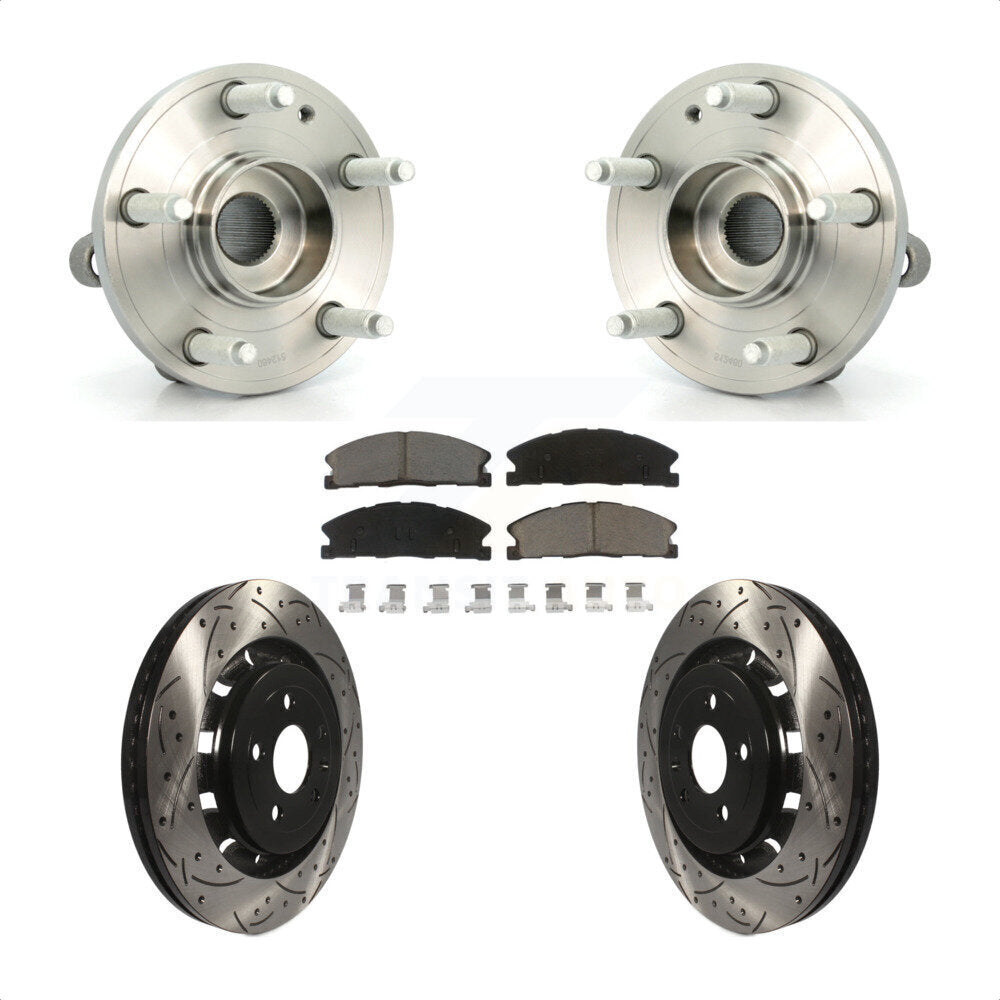 Kit de plaquettes de Rotor de frein, roulement de moyeu avant, fente de perçage revêtue, pour Ford Explorer Polic