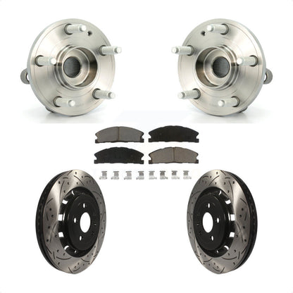 Kit de plaquettes de Rotor de frein, roulement de moyeu avant, fente de perçage revêtue, pour Ford Explorer Polic