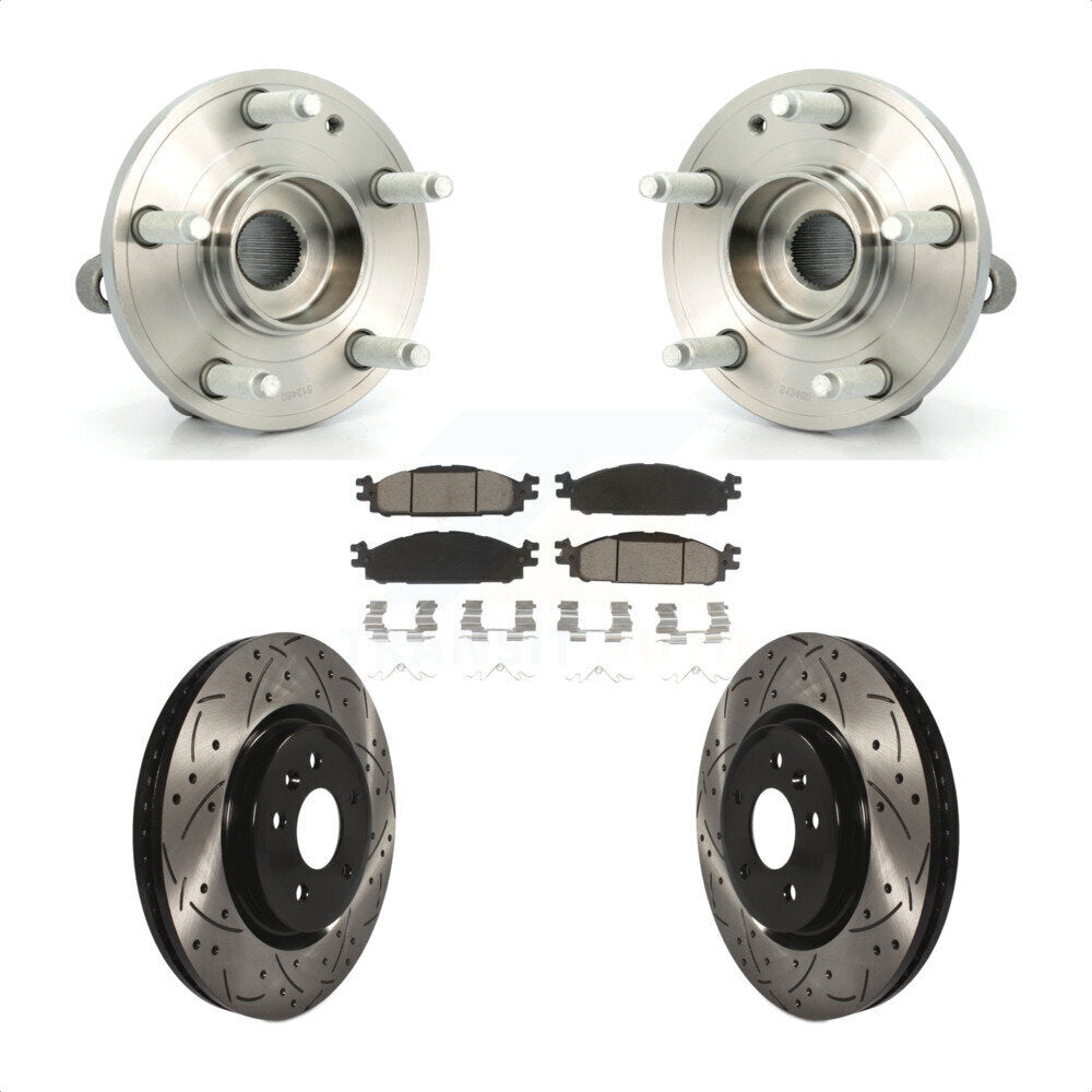Ensemble de roulements de moyeu avant, fente de perçage, Kit de plaquettes de Rotor de frein pour Ford Explore
