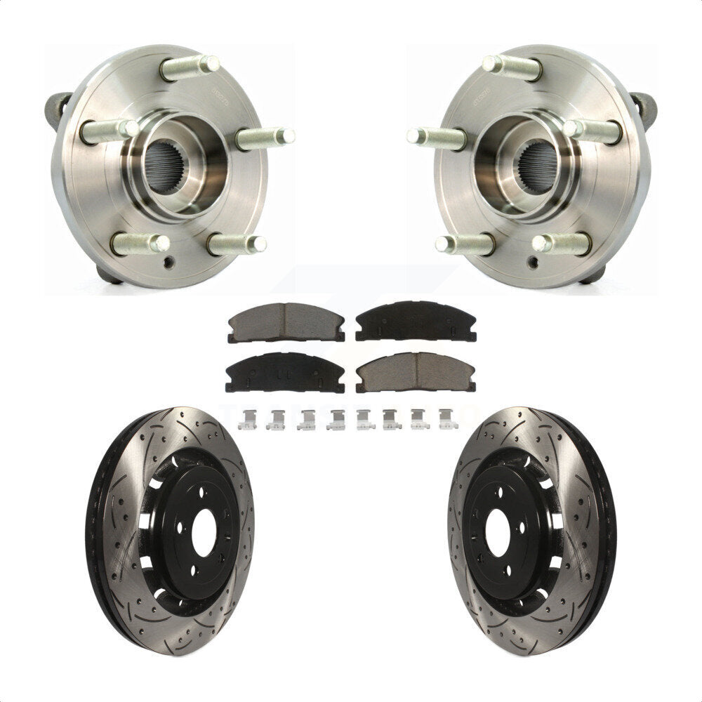 Kit de plaquettes de Rotor de frein, roulement de moyeu avant, fente percée, pour Ford Flex Taurus Lincol