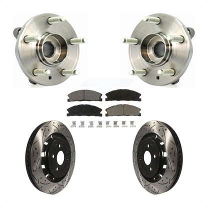 Kit de plaquettes de Rotor de frein, roulement de moyeu avant, fente percée, pour Ford Flex Taurus Lincol