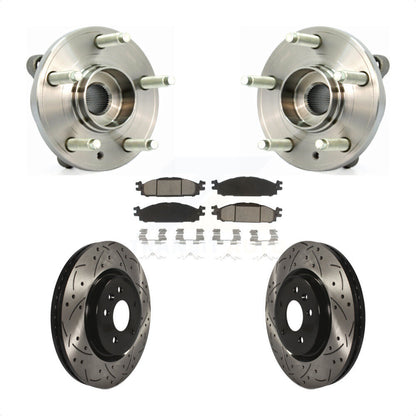 Kit de plaquettes de Rotor de frein, roulement de moyeu avant, fente percée, pour Ford Flex Taurus Lincol