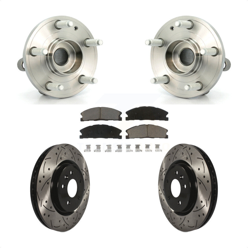 Kit de plaquettes de Rotor de frein à fente percée, roulement de moyeu avant pour Ford Explorer Spor 2013