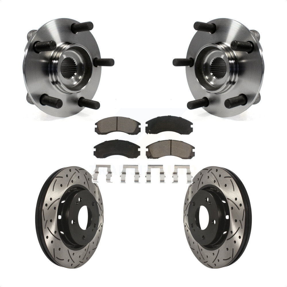 Kit de plaquettes de Rotor de frein, ensemble de roulements de moyeu avant, fente de perçage, pour Mitsubishi Lance