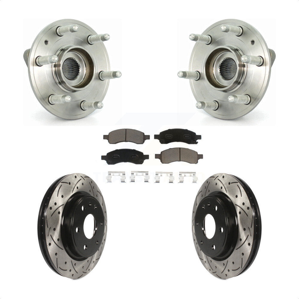 Kit de plaquettes de Rotor de frein, roulement de moyeu avant, fente percée, pour GMC Acadia Buick Enclav