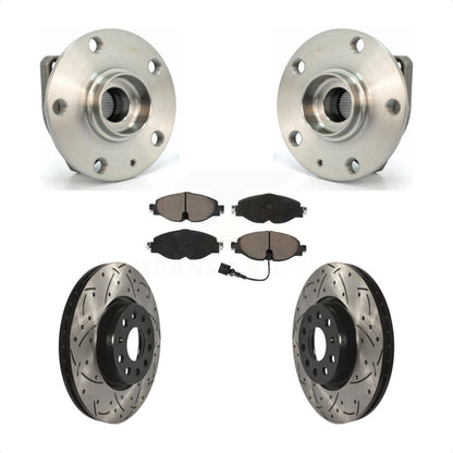 Kit de plaquettes de Rotor de frein, roulement de moyeu avant, fente percée, pour Volkswagen Golf Alltrac