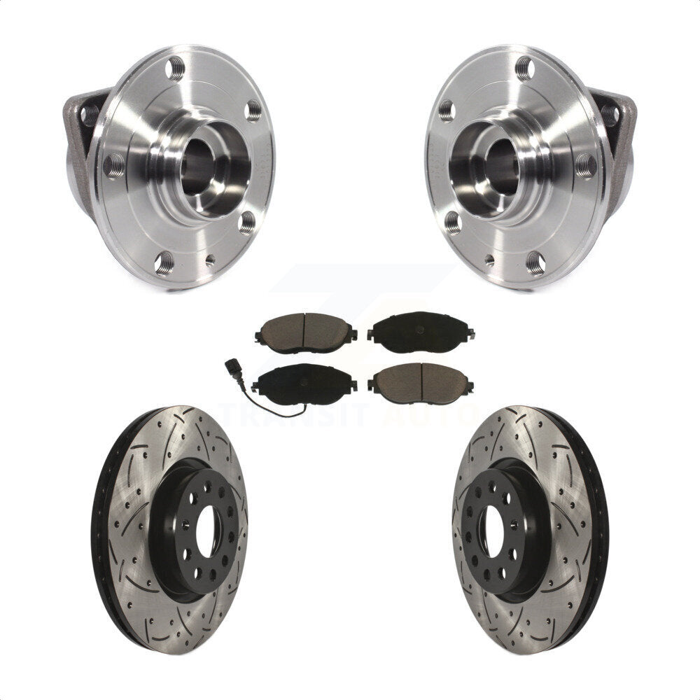 Kit de plaquettes de Rotor de frein, roulement de moyeu avant, fente de perçage, pour Volkswagen GTI Arteo
