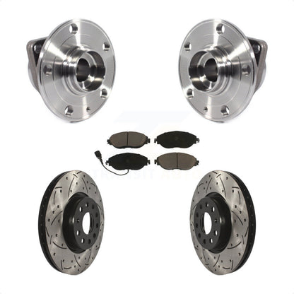 Kit de plaquettes de Rotor de frein, roulement de moyeu avant, fente de perçage, pour Volkswagen GTI Arteo