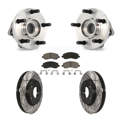 Kit de plaquettes de Rotor de frein, roulement de moyeu avant, fente de perçage, pour Dodge Caliber R/T/SXT/S 09
