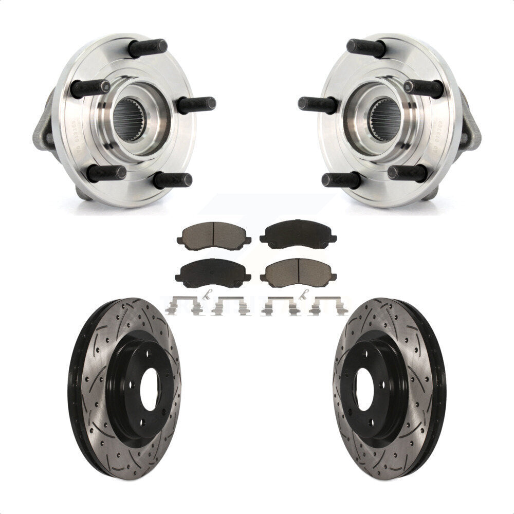 Kit de plaquettes de Rotor de frein, roulement de moyeu avant, fente de perçage, pour Chrysler 200 Dodge Avenge